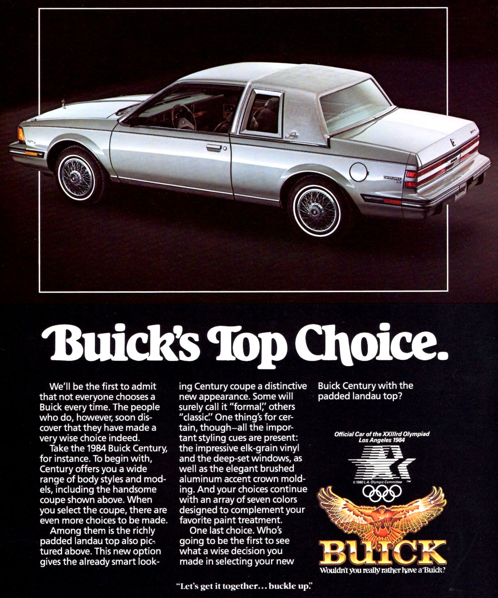 4-door Classic Vintage Advertisement Ad H19 1982 Buick Century 