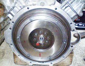 A typical engine flywheel.