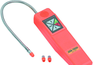 Shown here is an electronic leak detector that can also be used to detect the presence of refrigerant that has escaped outside the a/c system.