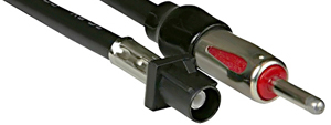 This picture shows the ends of a typical vehicle-specific antenna connector.