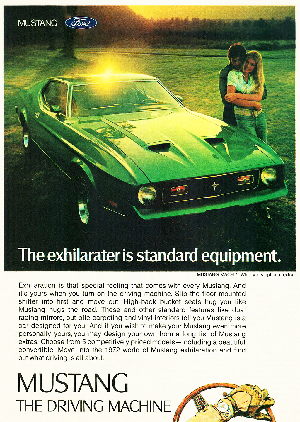 Vintage 1972 Ford Mustang Print Ad