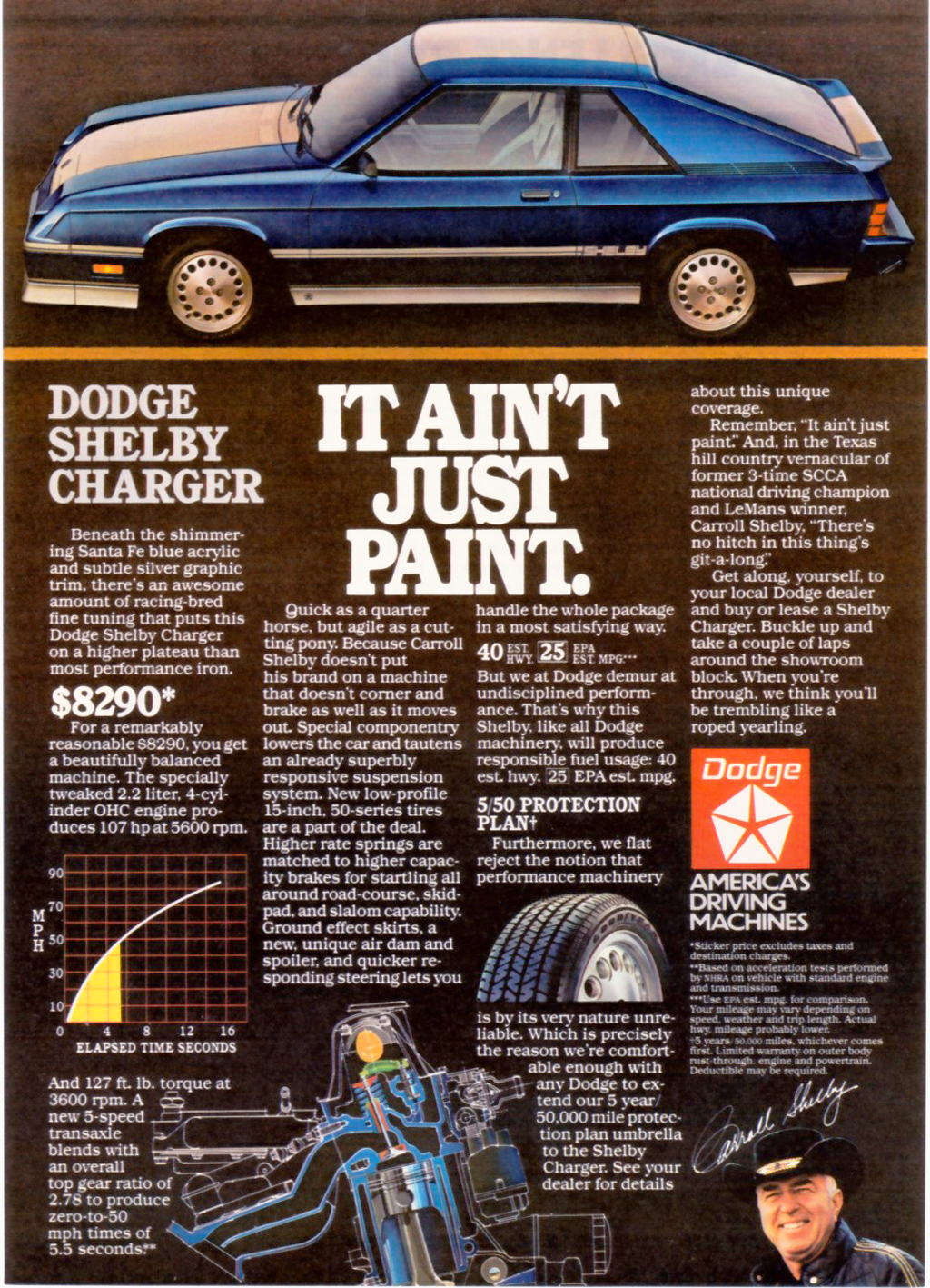 1985 Dodge Omni Charger Original Car Advertisement Print Ad J166 