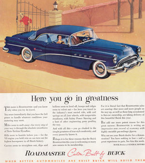 1954 Buick Roadmaster coupe ad