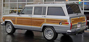 Koontz gives no clarification of what Jeep model is involved in his novel Lightning, except that it is a "Jeep wagon".  His use of tailpipes (plural) hints at a V-8 engine, making us believe he was thinking of a Grand Wagoneer (other Jeep models only offered 4- or 6-cylinder engines).  However, neither the Grand Wagoneer nor any models from Jeep were available with a factory dual exhaust option during the 1980s, so that imagined detail proves inconclusive.