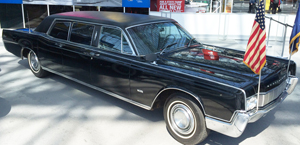 Former NY governor Nelson Rockafeller's 1967 Lincoln Continental limousine is on display, along with other noted classics.