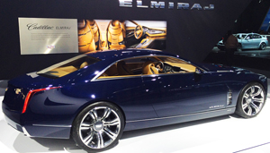 Cadillac's Elmiraj large hardtop coupe concept is on display all week at the New York Auto Show.