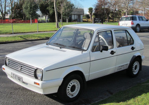 Shown here is a 1992 Volkswagen Citi Golf Shuttle with optional color-matched bumper covers. On base models, they were normally unpainted.