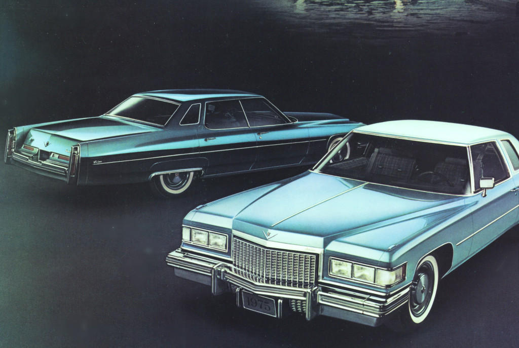 1975, cadillac, calais, base model, deville, de ville, brochure, sedan, coupe