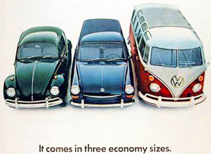 small 1960s Volkswagens