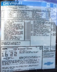 1985 corvette window sticker