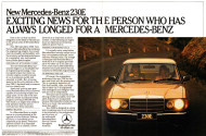 1977, 1976, mercedes, 230, 230E, ad, advertisement