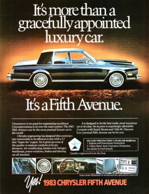1983 Chrysler Fifth Avenue ad | CLASSIC CARS TODAY ONLINE