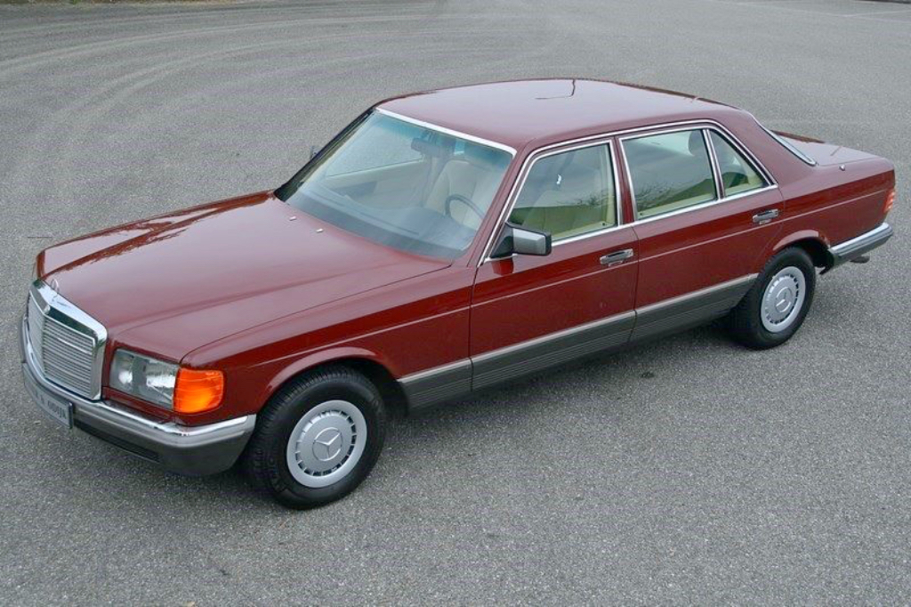 Mercedes, 126, w126, 1980-91, 1980s, S-class, 1980, 380SEL, red