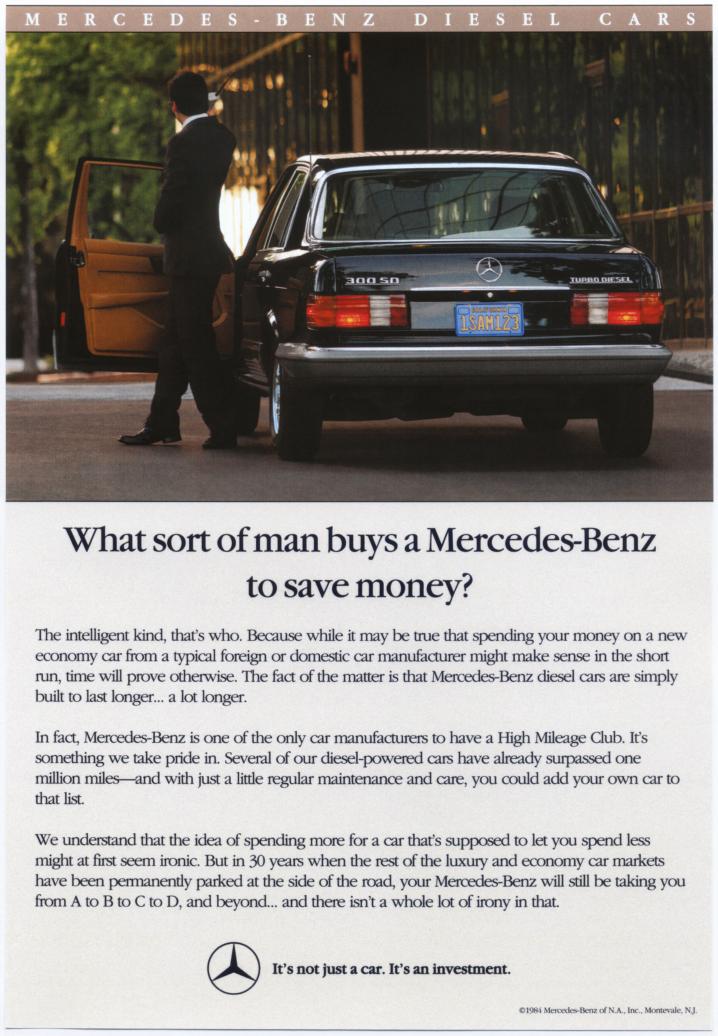 1981, 1980, 1982, 1983, 1984, 1985, mercedes, 300SD, ad, advertisement, commercial, black