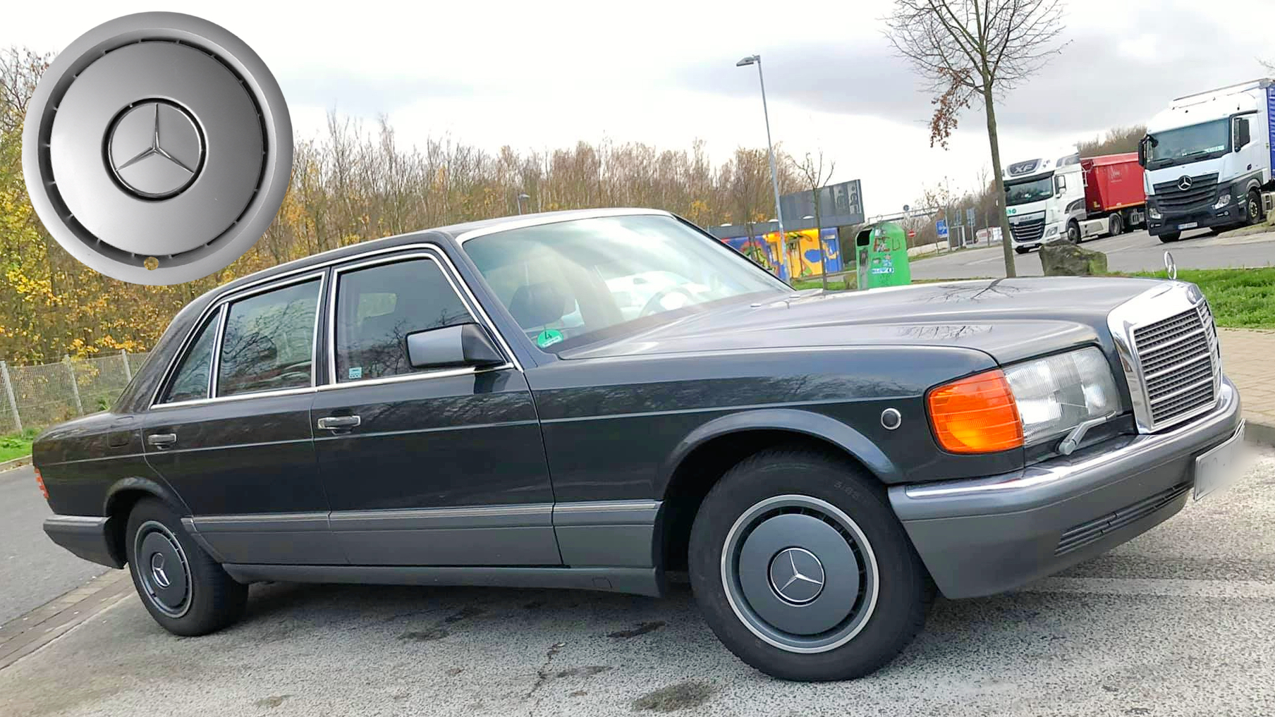 1990, mercedes, 500SEL, w126, 126, s-class, 15", 15-inch, hubcaps, wheel covers, 15 inch