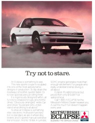 1990, mitsubishi, eclipse, plymouth, laser, ad, advertisement