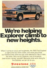 ford, explorer, firestone, 1993, rollovers, ad, advertisement