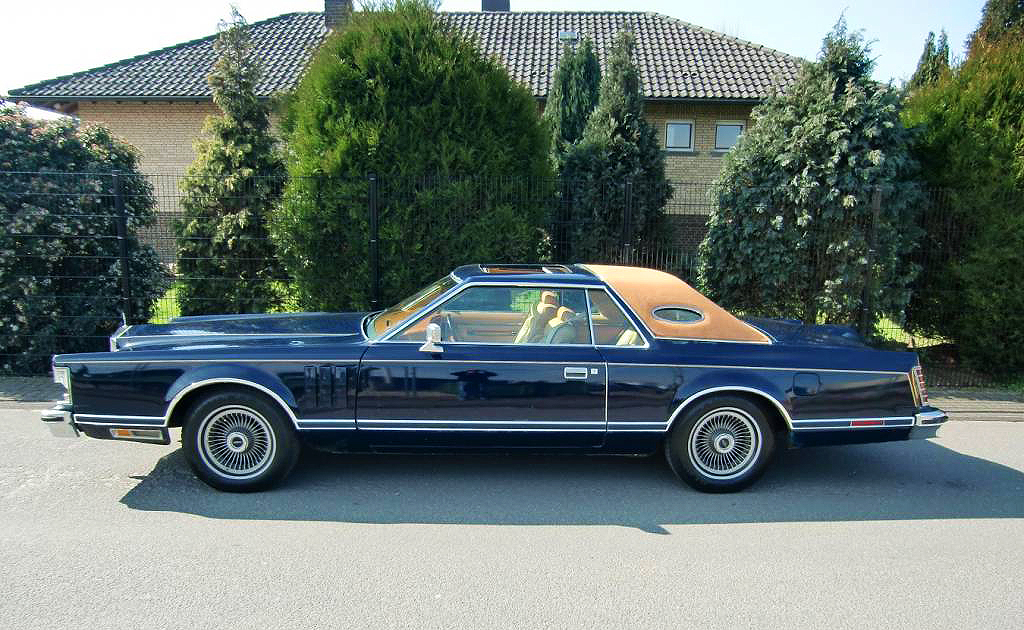 1977, Lincoln, Mark V, Bill Blass, blue