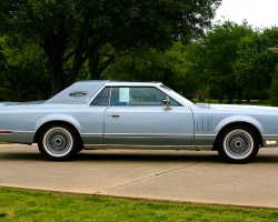 1978, lincoln, mark v, diamond jubilee, blue, side view