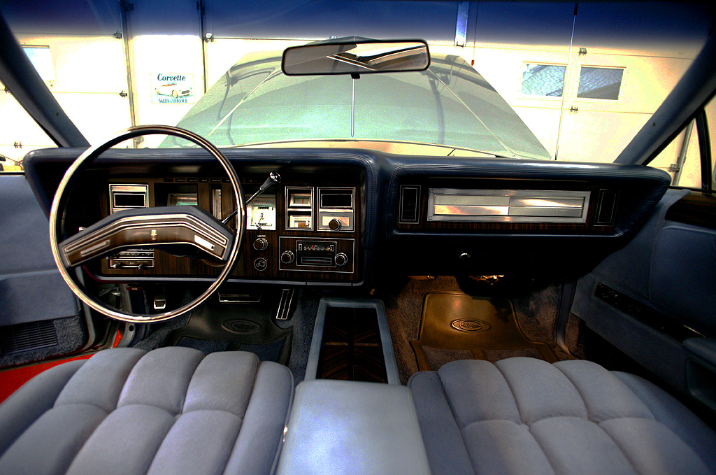 1978, Lincoln, Mark V, Diamond Jubilee, hood, hood view, interior