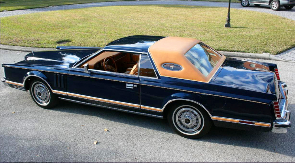 1978, Lincoln, Mark V, wire wheel covers, blue