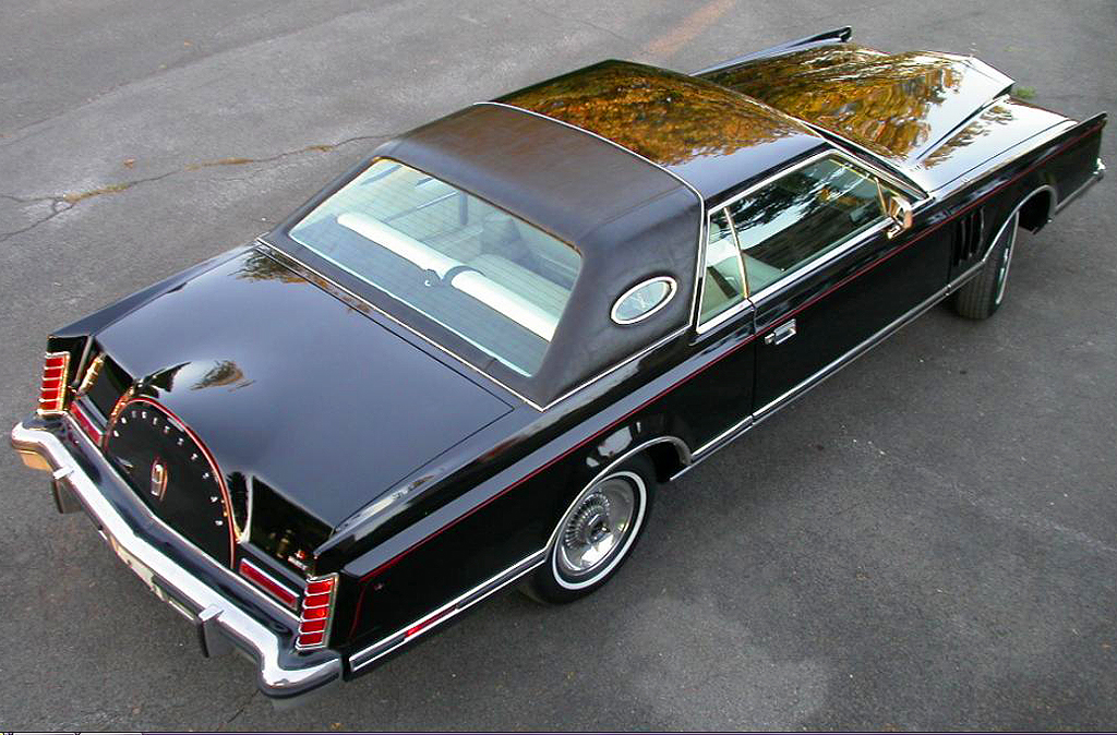 black, 1979, lincoln, mark v, overhead view