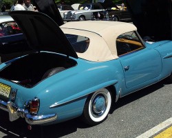 blue 1956 Mercedes 190SL