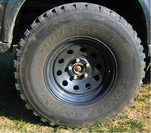 16-inch black steel Land Rover off-road wheels