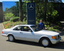 white 1987 Mercedes 560SEC