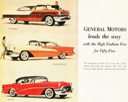 1955 Chevrolet Pontiac Buick Oldsmobile Cadillac ad