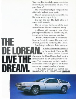 1981 delorean advertisement