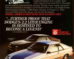 1984 dodge charger ad