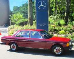 red 1978 Mercedes 240D