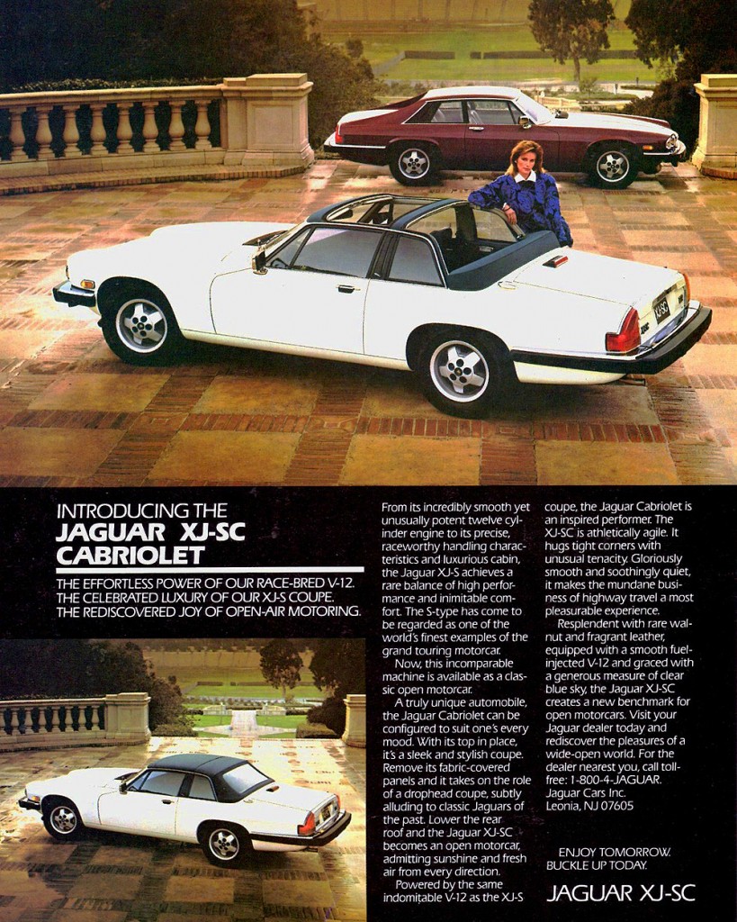 1986 Jaguar XJ-SC ad | CLASSIC CARS TODAY ONLINE