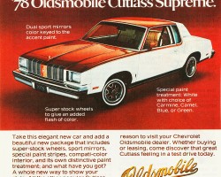 1978 oldsmobile cutlass supreme ad
