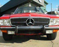 red 1972 mercedes 350SL