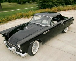 black 1955 Ford Thunderbird