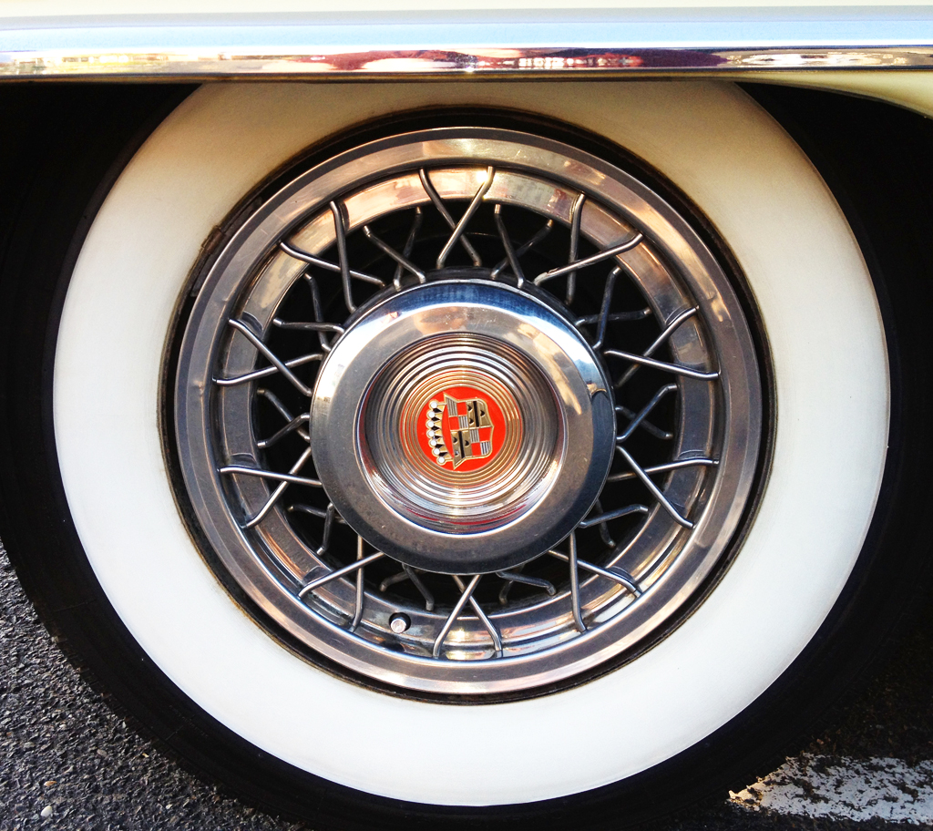 1956 Cadillac wire wheel cover.