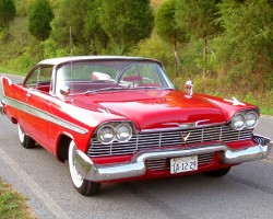 red 1958 Plymouth Fury Christine