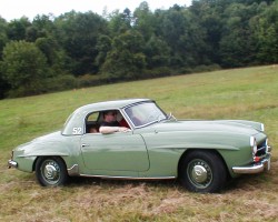 green 1960 Mercedes 190SL