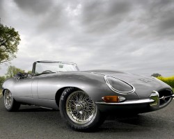 silver 1966 Jaguar E-type