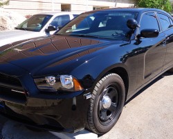 black dodge Charger police car