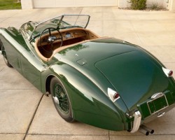 green 1954 jaguar xk120