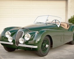 green 1954 Jaguar Xk120 wire wheels
