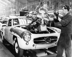 Mercedes 190SL assembly line