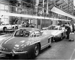 1957 Mercedes 300SL assembly line