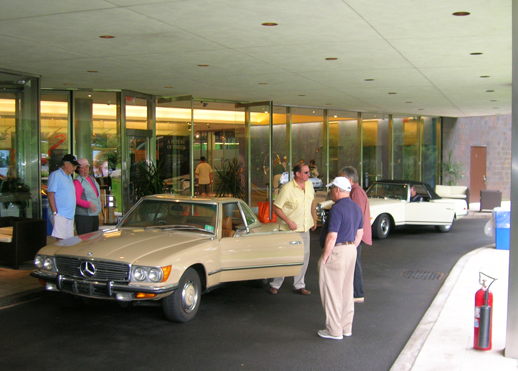 A 1973 Mercedes 450SL during checkin at the 2013 Mercedes June Jamboree car show