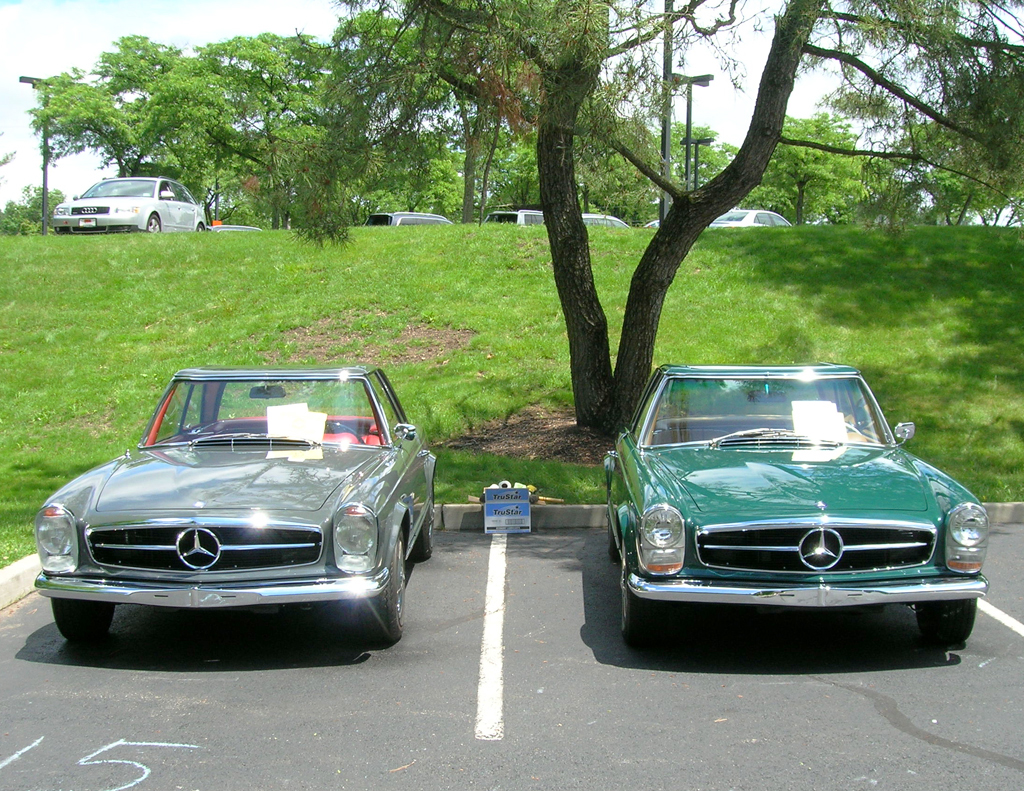 1963 and 1966 Mercedes pagoda SLs at the 2013 June Jamboree in Montvale, NJ
