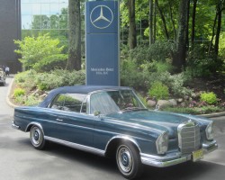 blue 1964 mercedes 230se convertible