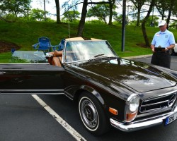 brown 1969 Mercedes 280SL